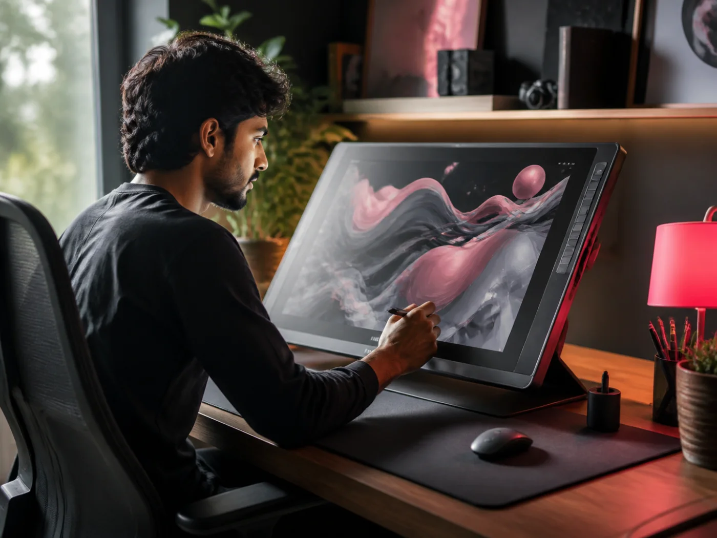 Designer during focused work